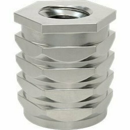BSC PREFERRED 18-8 Stainless Steel Twist-Resistant Hex-Shaped Inserts for Plastics 4-40 Thread Size, 25PK 92398A112